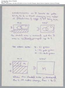 The Green Bean: Notes on Probability Box 7, Folder 36 Richard C. Jeffrey Papers, [removed], ASP[removed], Archives of Scientific Philosophy, Special Collections Department, University of Pittsburgh. The Green Bean: Notes