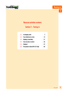 Tuning in  2 Resource activities contents Section 2 – Tuning in