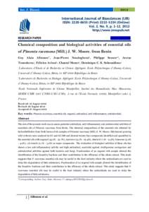 Flavors / Herbs / Phenylpropenes / Essential oil / Eugenol / Antimicrobial / Clove / Pimenta / Gas chromatography–mass spectrometry / Chemistry / Alkenes / Medicinal plants