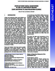 State of Deep Coral Ecosystems in the U.S. Southeast Region: Cape Hatteras to Southeastern Florida