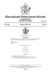 [127]  Queensland Government Gazette Extraordinary PUBLISHED BY AUTHORITY Vol. 366]