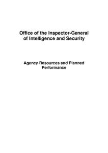 Portfolio Budget Statements[removed]: Office of the Inspector General of Intelligence and Security