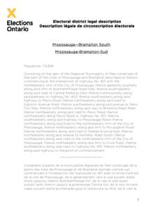 Mississauga—Brampton South / Politics of Ontario / Politics of Canada / Ontario