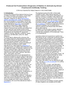 Protocol for Postmortem Diagnosis of Rabies in Animals by Direct   Fluorescent Antibody Testing A Minimum Standard for Rabies Diagnosis in the United States I. Introduction