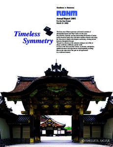 Annual Report 2005 For the Year Ended March 31, 2005 Timeless Symmetry