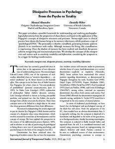 Dissipative Processes in Psychology: From the Psyche to Totality Manuel Almendro