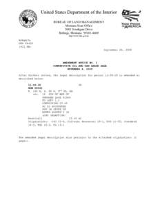 United States Department of the Interior BUREAU OF LAND MANAGEMENT Montana State Office 5001 Southgate Drive Billings, Montana[removed]http://www.blm.gov/mt