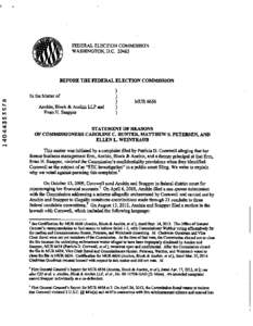 FEDERAL ELECTION COMMISSION WASHINGTON, D.C[removed]BEFORE THE FEDERAL ELECTION COMMISSION )