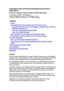 Thymidine Kinase: Biochemical Background and Clinical Applications. III. Use of TK Assay in Serum, Plasma and Other Body Fluids