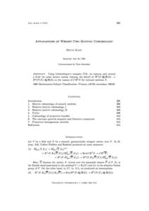 395  Doc. Math. J. DMV Applications of Weight-Two Motivic Cohomology Bruno Kahn
