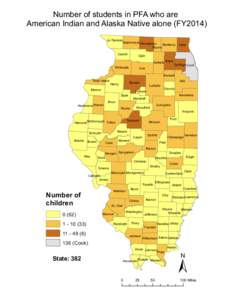 Number of students in PFA who are American Indian and Alaska Native alone (FY2014) Jo Daviess Stephenson Winnebago McHenry