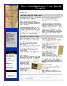 Central Illinois Teaching with Primary Sources Newsletter November 2007 Illinois Authors and Poets Welcome to the 10th issue of the Central