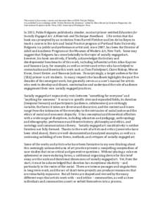 This article is from writer, curator and Associate Dean at RISD, Patricia Phillips. It is published in an anthology called 