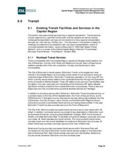 Alberta Infrastructure and Transportation Capital Region Integrated Growth Management Plan Final Report on Core Infrastructure 5.0