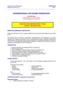 APPENDIX 20 Page 1 International Life Saving Federation Rescue Dive Instructor 1 star
