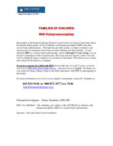 ATTENTION FAMILIES OF CHILDREN