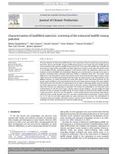 Characterization of landfilled materials: screening of the enhanced landfill mining potential
