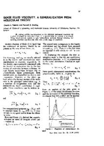 Dense Fluid Viscosity. A Generalization from Molecular Theory