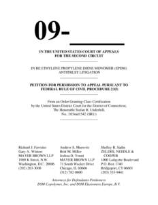 IN THE UNITED STATES COURT OF APPEALS FOR THE SECOND CIRCUIT _____________________ IN RE ETHYLENE PROPYLENE DIENE MONOMER (EPDM) ANTITRUST LITIGATION _____________________