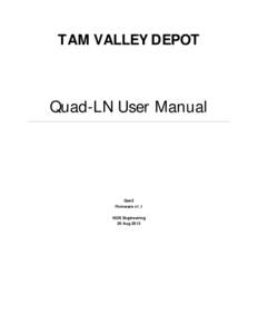 TAM VALLEY DEPOT  Quad-LN User Manual Gen2 Firmware v1.1