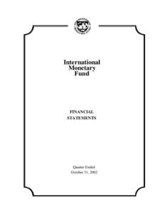 IMF Financial Statements, October 31, 2002