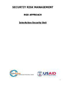 SECURTIY RISK MANAGEMENT NGO APPROACH InterAction Security Unit