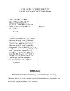 Liberal arts colleges / Great American Conference / North Central Association of Colleges and Schools / Southern Nazarene University / Church of the Nazarene / Nazarene University / Bethany /  Oklahoma / Oklahoma City / Nazarene International Education Association / Geography of Oklahoma / Oklahoma / Oklahoma City Metropolitan Area