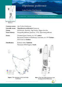 Listing Statement for Hypolimnus pedderensis (Lake Pedder Earthworm) REPLACE Hundred percent