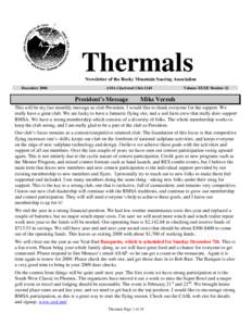 Thermals Newsletter of the Rocky Mountain Soaring Association December 2008 AMA Chartered Club 1245