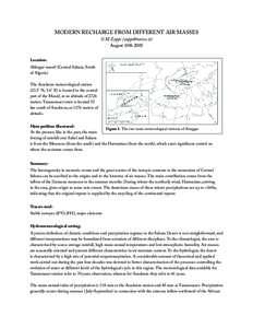 MODERN RECHARGE FROM DIFFERENT AIR MASSES G M Zuppi ([removed]) August 10th 2005 Location: Ahhagar massif (Central Sahara, South of Algeria)