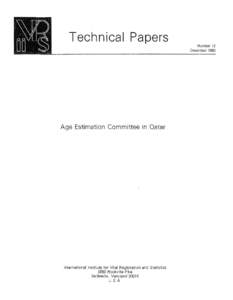 Technical Papers Number 12 December 1980 Age Estimation Committee