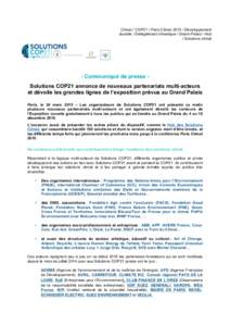 Climat / COP21 / Paris ClimatDéveloppement durable / Dérèglement climatique / Grand Palais / Hub / Solutions climat  