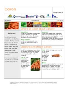 Biology / Chemistry / Nutrition / Carrot / Beta-Carotene / Baby carrot / Parsnip / Vitamin A / Carotene / Carotenoids / Hydrocarbons / Vitamins