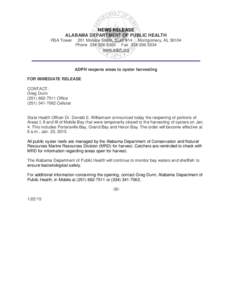 Bivalves / Oyster / Seafood / Alabama Department of Public Health / Alabama Department of Conservation and Natural Resources / RSA Tower / Alabama / Aquaculture / State governments of the United States