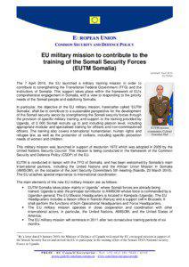 EUROPEAN UNION COMMON SECURITY AND DEFENCE POLICY