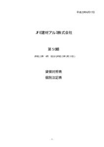 平成23年6月17日  ＪＦＥ建材アルミ株式会社 第５０期  （平成２２年 ４月 １日から平成２３年３月３１日）