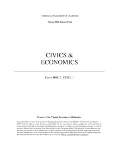 VA544736_CE_H0112_RB_VA544736_CE_H0112_RB[removed]:45 PM Page 1  VIRGINIA STANDARDS OF LEARNING Spring 2012 Released Test  CIVICS &