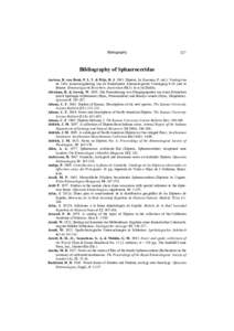 Bibliography  327 Bibliography of Sphaeroceridae Aartsen, B. van, Beuk, P. L. T. & Prijs, H. J[removed]Diptera. In: Koomen, P. (ed.): Verslag van