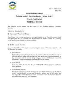 SRF No[removed]Page 1 of 4 SOUTH ROBERT STREET Technical Advisory Committee Meeting – August 25, 2011 West St. Paul City Hall