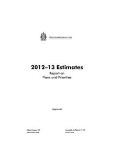 2012–13 Estimates—Report on Plans and Priorities