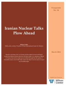 Viewpoints No. 54 Iranian Nuclear Talks Plow Ahead Michael Adler