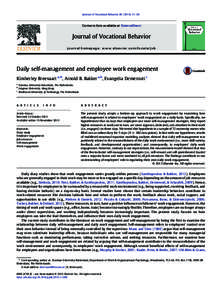 Journal of Vocational Behavior–38  Contents lists available at ScienceDirect Journal of Vocational Behavior journal homepage: www.elsevier.com/locate/jvb