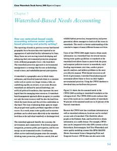 Clean Watersheds Needs Survey 2000 Report to Congress  Chapter 5 Watershed-Based Needs Accounting How can watershed-based needs