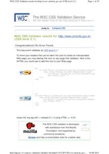 W3C CSS Validator results for http://www.sirsicity.gov.in/ (CSS level[removed]Page 1 of 39 The W3C CSS Validation Service W 3C C S S V a li da t o r re su lt s fo r h tt p ://w w w .sirsi city.g o v.i n / (C S S le ve l 2 