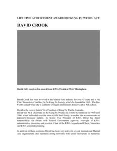 David Crook Lifetime Acheivement Award