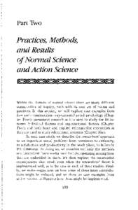 Part Two  Practices, Methods, and Results of Normal Science and Action Science