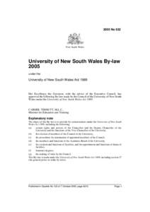 2005 No 632  New South Wales University of New South Wales By-law 2005