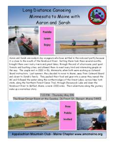 Long Distance Canoeing Minnesota to Maine with Aaron and Sarah Paddle Learn Enjoy