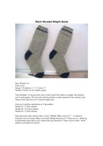 Warm Worsted Weight Socks
