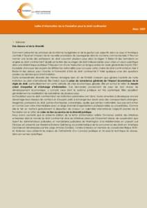 Lettre d’information de la Fondation pour le droit continental  Mars 2009  Editorial : Des réseaux et de la diversité